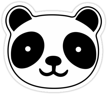 "cute Panda" Stickers By Xooxoo - Cute Panda Face Png (375x360), Png Download