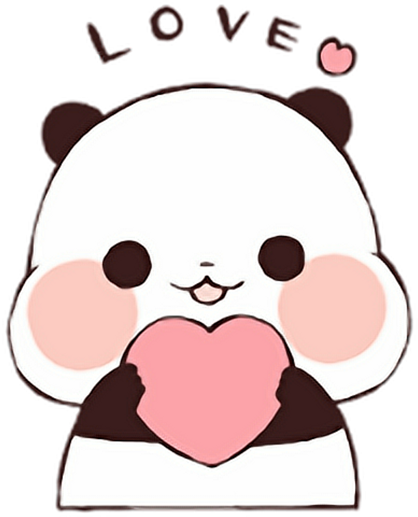 Cute Panda Sticker Png (1024x1024), Png Download