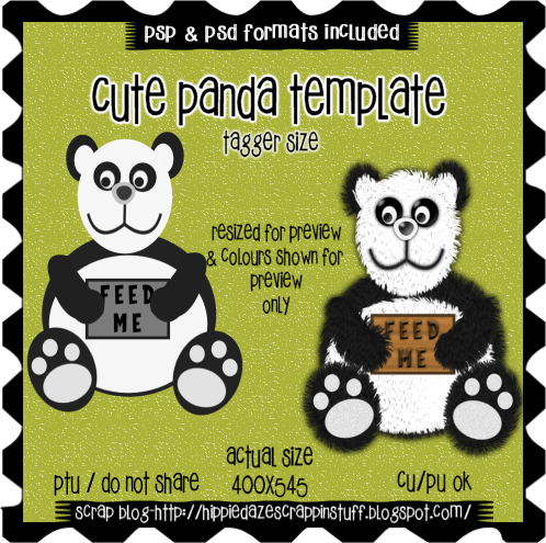 Cute Panda Template - Template (498x495), Png Download