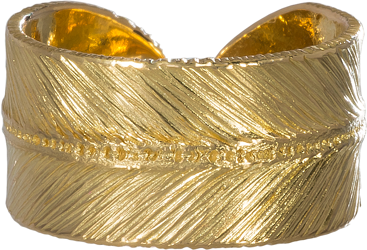 Gold Feather Ring (1500x1500), Png Download