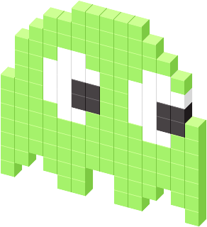View Favicon On T-shirt - Green Pac Man Ghost (340x431), Png Download