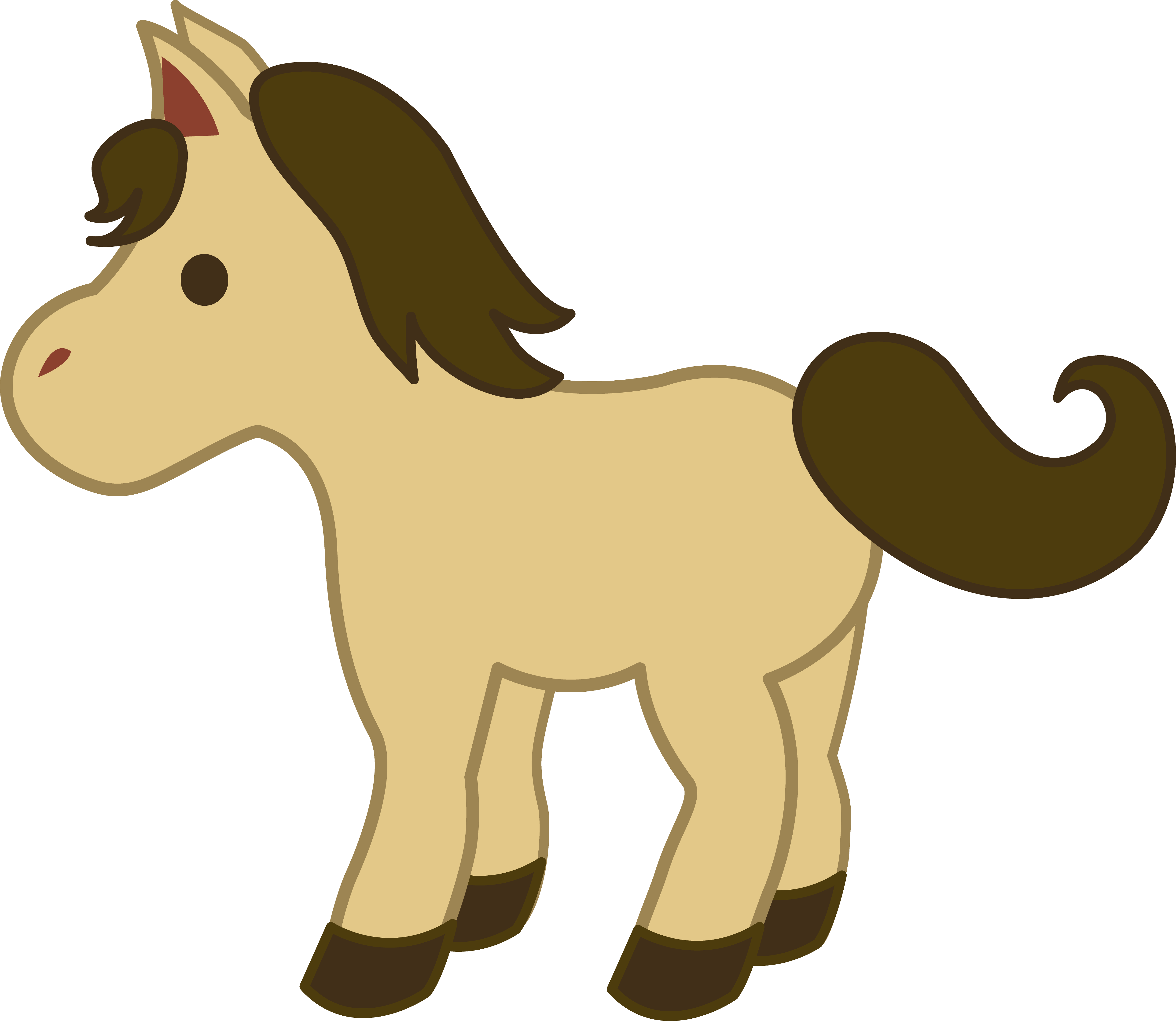 Pony Clipart Cute Clip Royalty Free Library - Cartoon Horse (550x478), Png Download