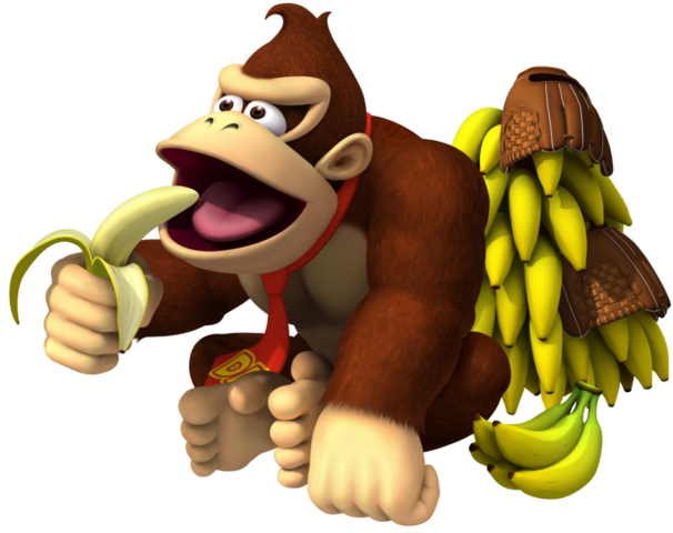 Donkey Kong Png Free Download - Donkey Kong With Banana (606x480), Png Download