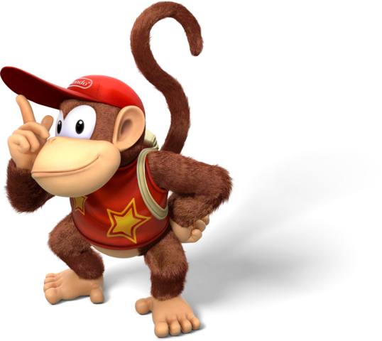 Diddy Kong Artwork - Donkey Kong Country Tropical Freeze Diddy Kong (538x480), Png Download