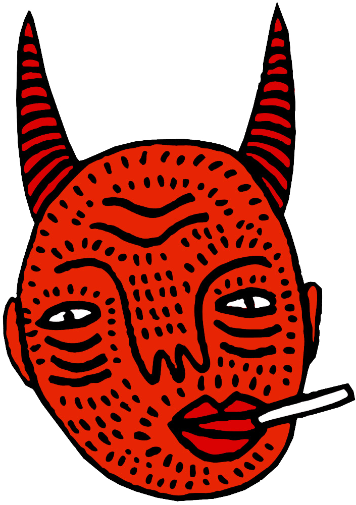 Shop Polly Nor Illustration - Polly Nor Devil Head (924x1184), Png Download