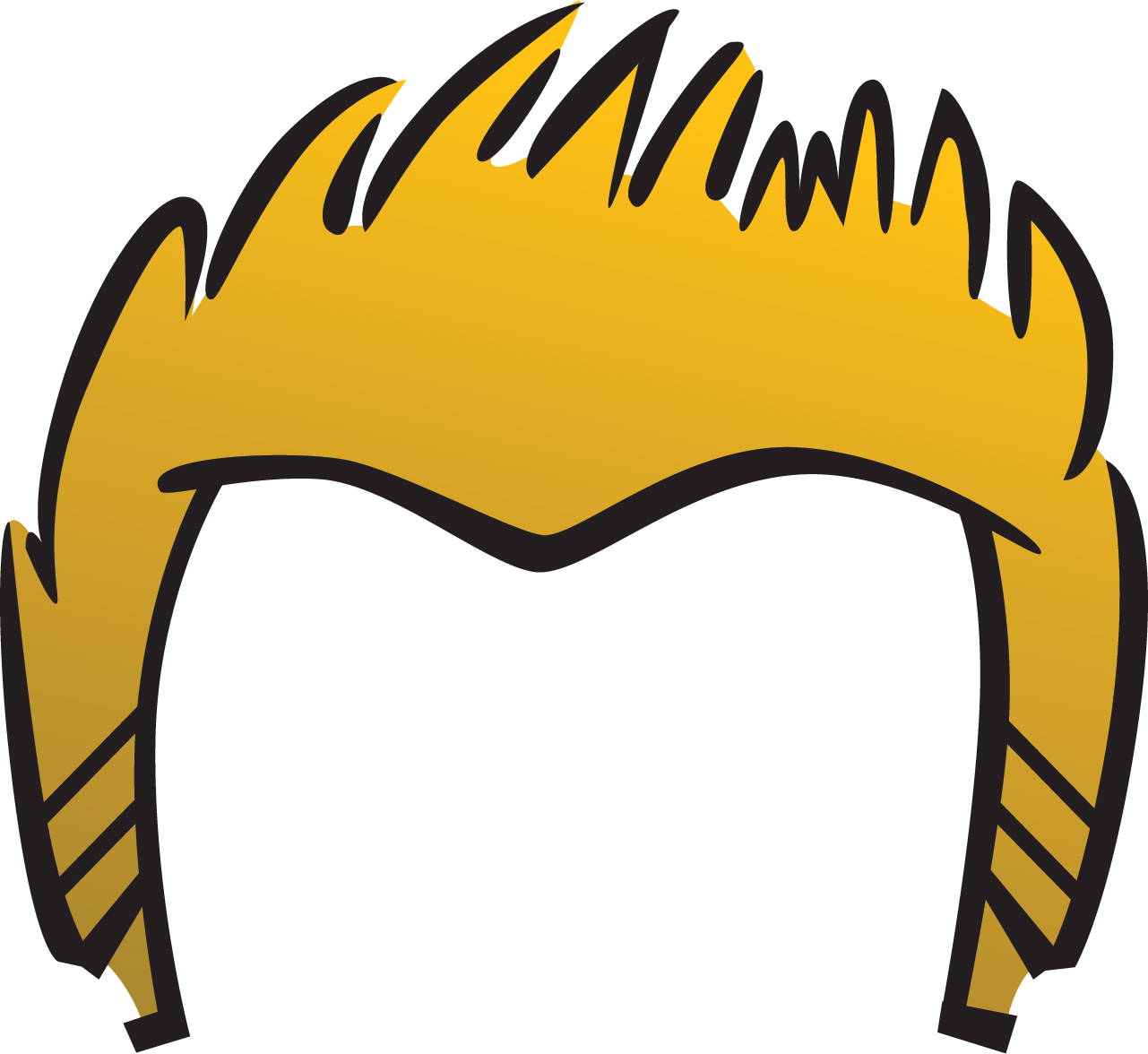 Dark Hair Clipart Spiky Hair - Hair Clipart (1281x1176), Png Download