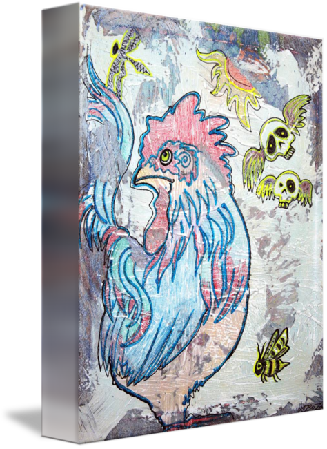 "rooster Road" By Laura Barbosa - Painting (474x650), Png Download