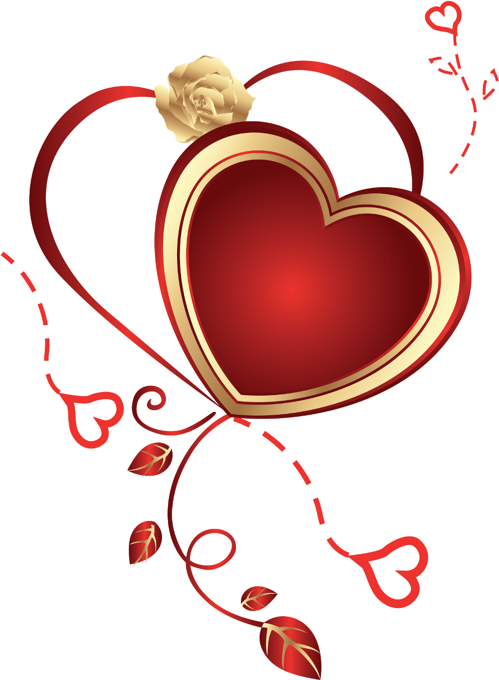 Wedding Heart Free Png Image - Heart With Rose Clipart (754x1024), Png Download