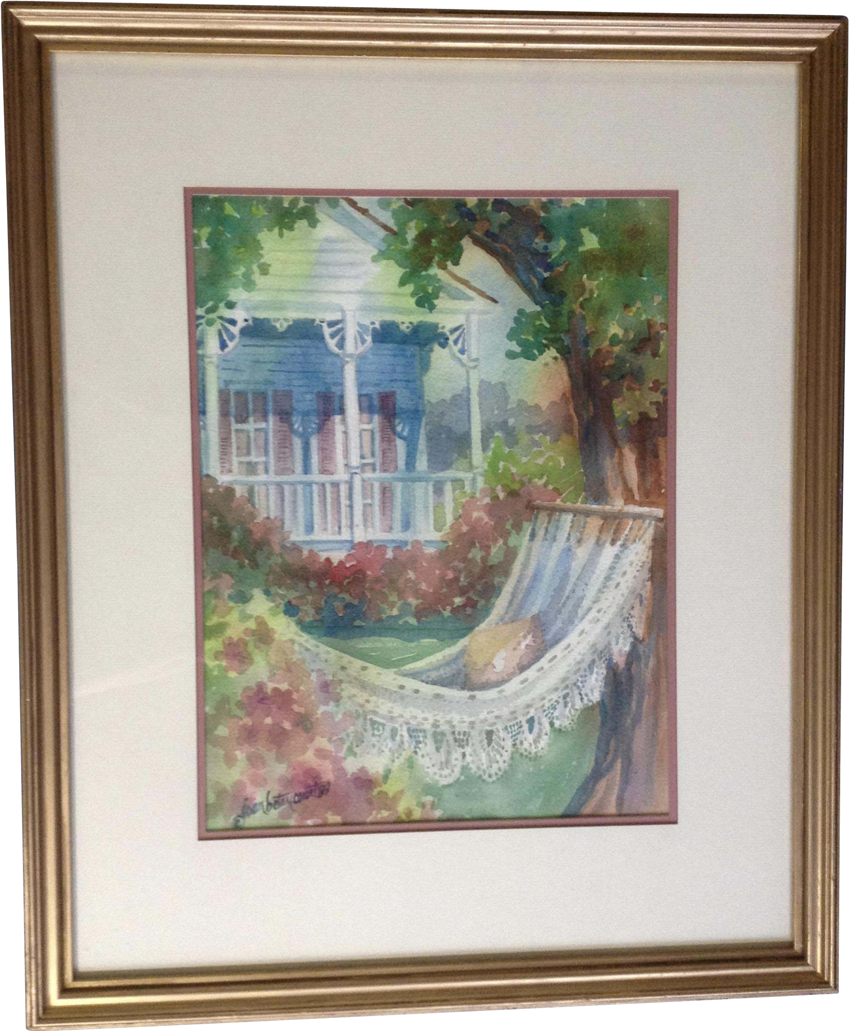 Joan Betancourt, Jonzart Hammock In The Southern Shade - Watercolor Painting (2048x2048), Png Download