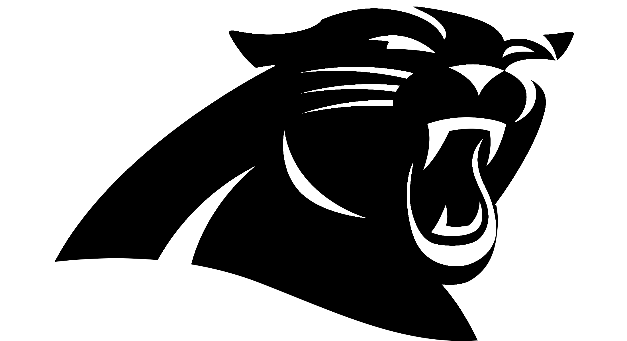 Panther Drawing Logo - Carolina Panthers Logo Black And White (2400x1600), Png Download