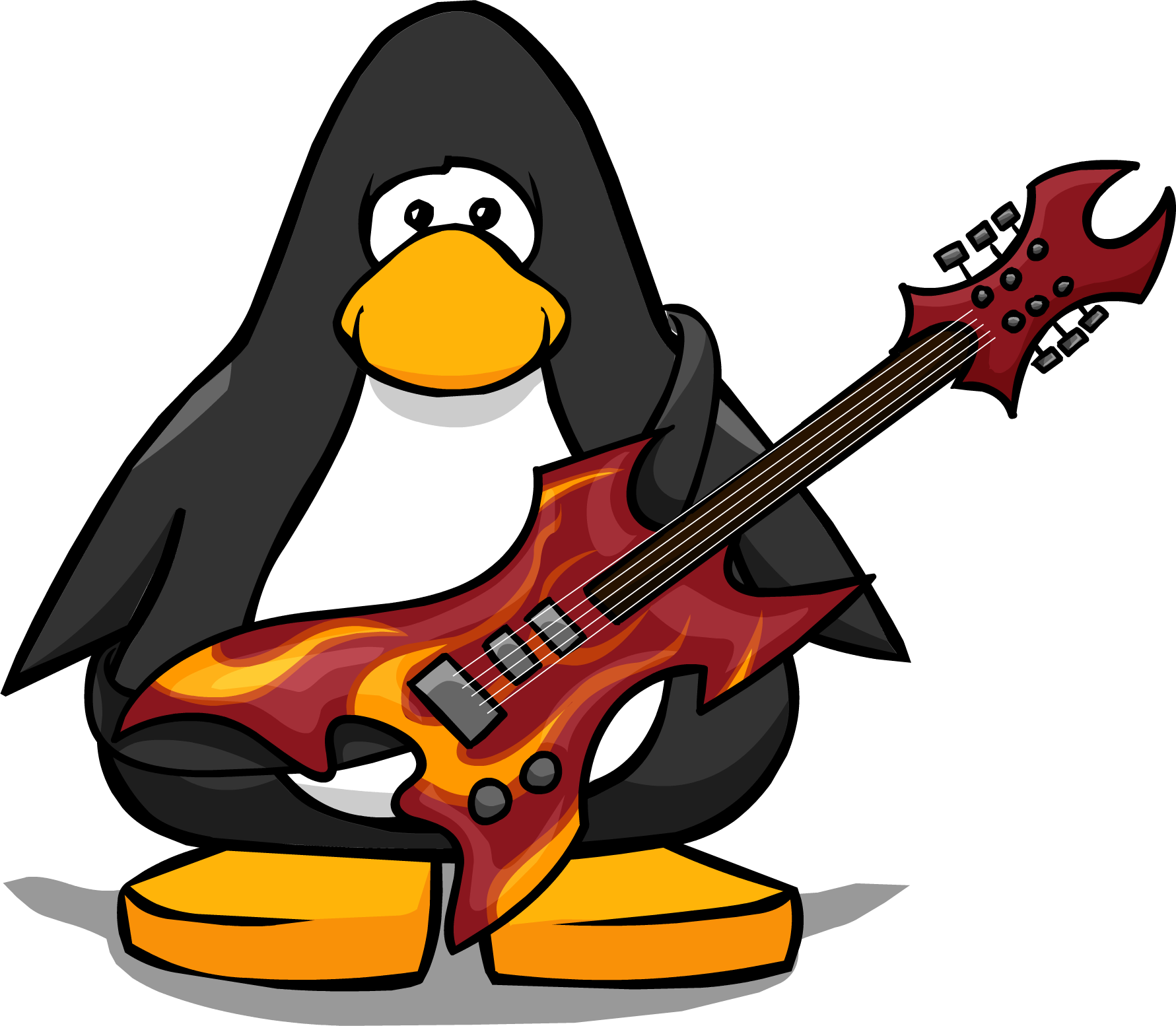 Hard Rock Guitar From A Player Card - Club Penguin Trumpet Gif (1781x1554), Png Download