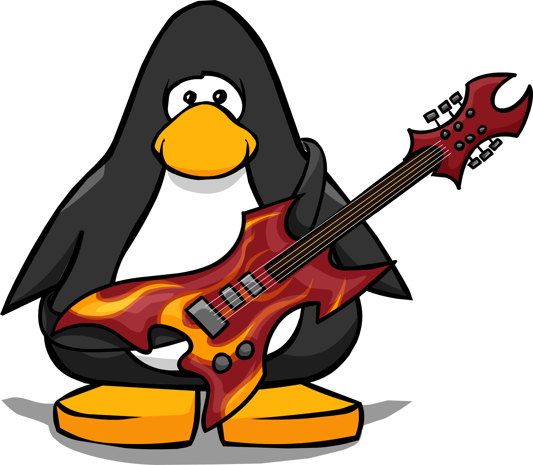 Download Hard Rock Guitar From A Player Card Club Penguin Trumpet Gif Png Image With No Background Pngkey Com