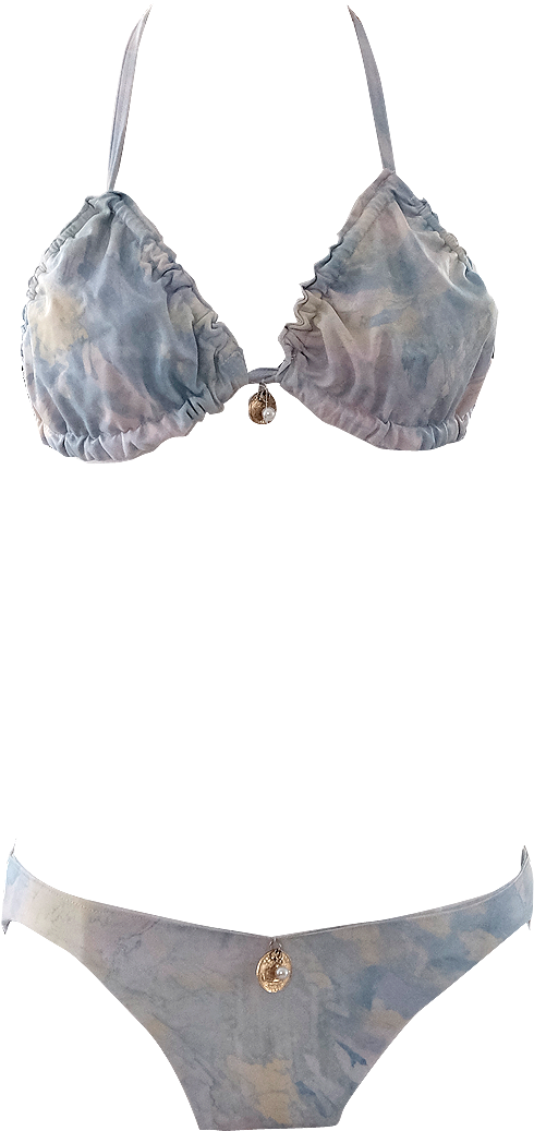 Watercolor Pastel Bikini With Gems And Gold - Lingerie Top (700x1372), Png Download