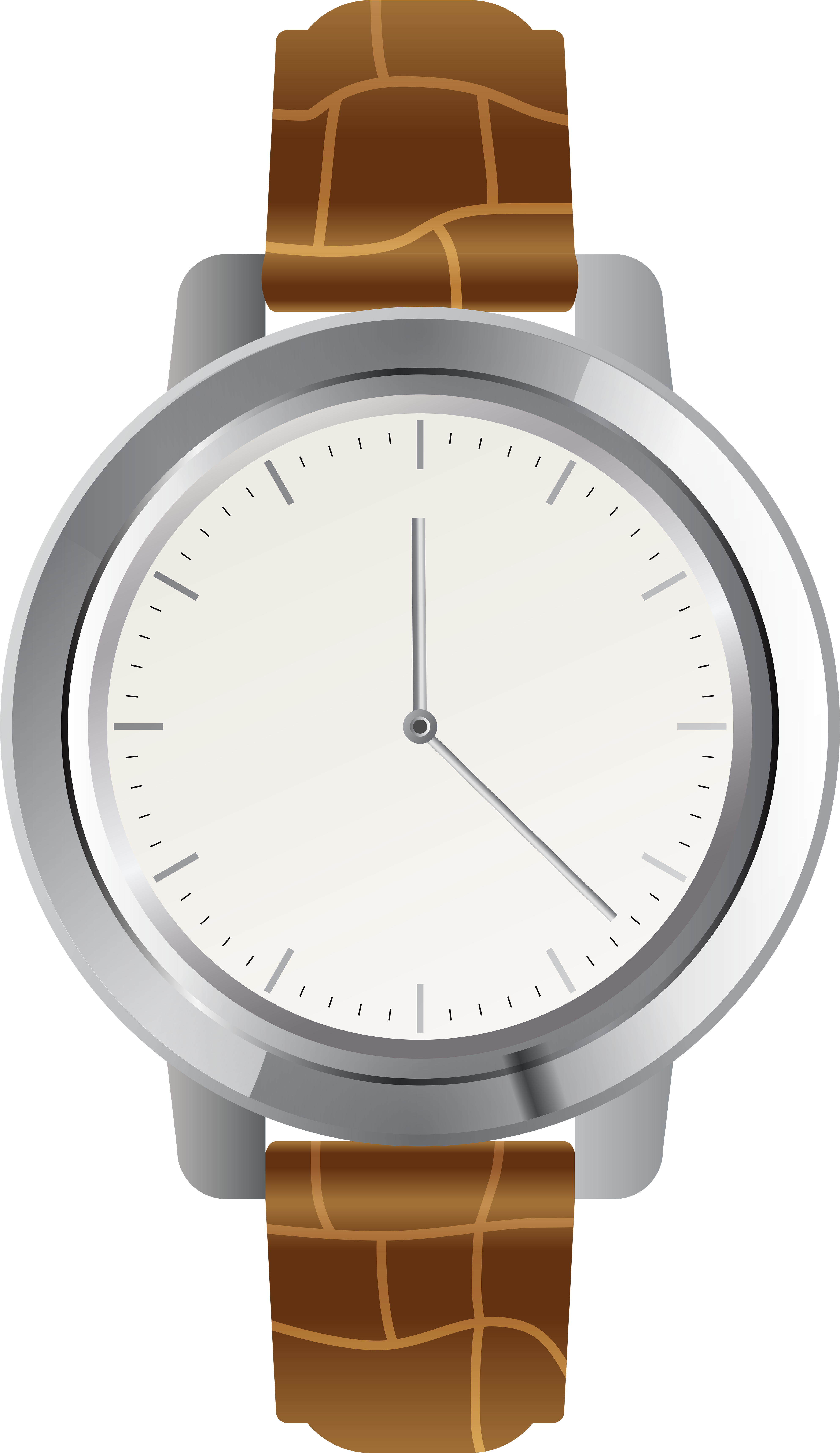 Brown Wrist Watch Png Clip Art - Watch Clipart Transparent Png (4045x7000), Png Download