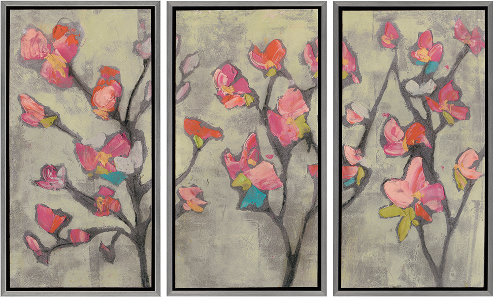 Impasto Flowers Pk/3 - Impasto Flowers, Artwork, Set Of 3, 17"x32", Posters, (550x550), Png Download