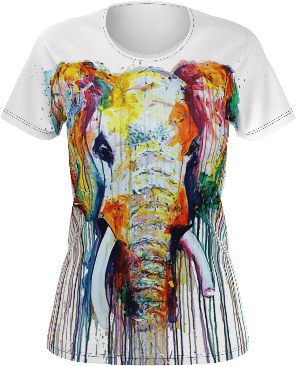 Watercolor Elephant Women's T-shirt - Watercolor Painting (1600x1600), Png Download