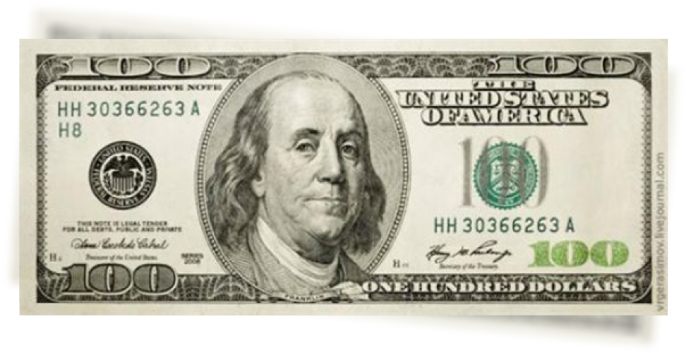 100 Dollar Bill (603x310), Png Download