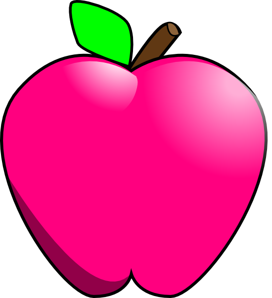 Magenta Apple Clip Art At Clker - Pink Apple Clipart (546x597), Png Download