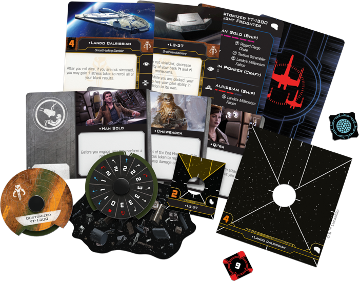Lando's Millennium Falcon Spread - X Wing 2.0 Lando's Falcon (700x548), Png Download