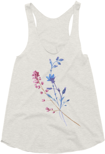 "watercolor Blue Red Flower Twigs" Women's Tri-blend - Spunkypineappleco Kreuzfahrt Schiff Shirts - Meere (690x690), Png Download