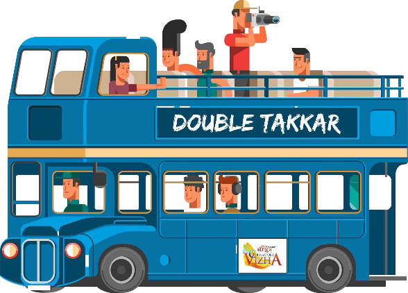 Bus - Cartoon Blue Double Decker Bus (588x422), Png Download