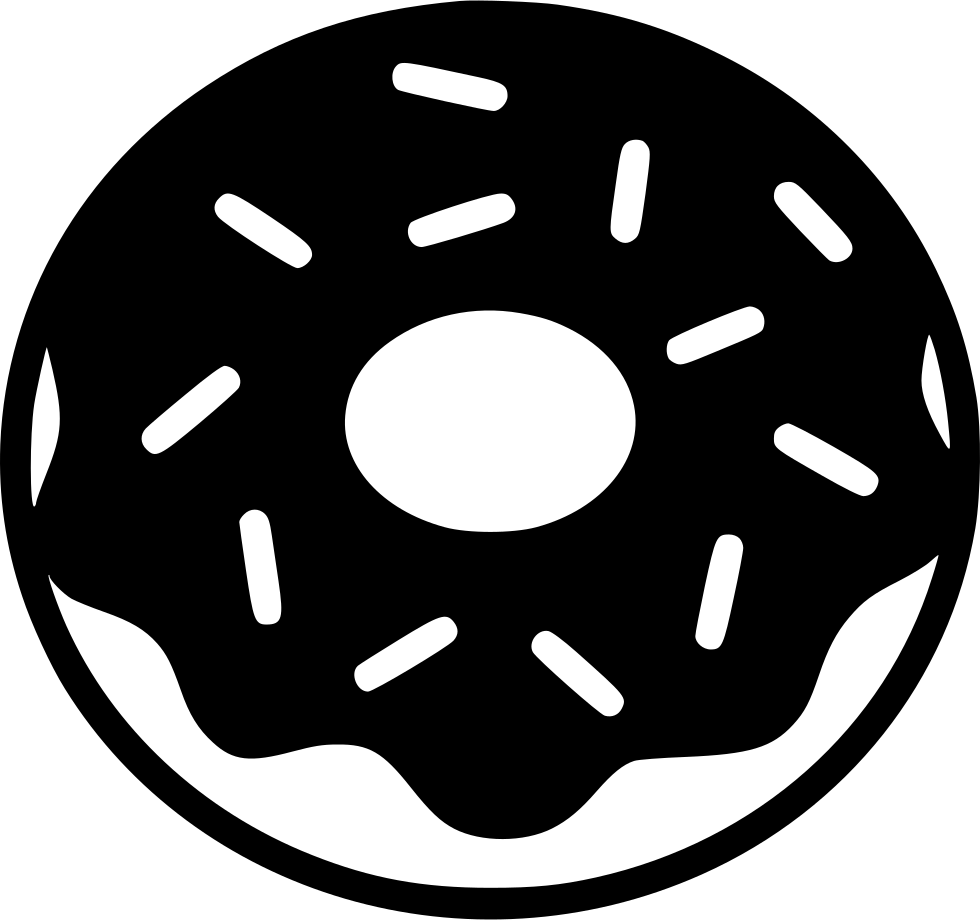 Donut Comments - Black And White Donut Svg (980x920), Png Download