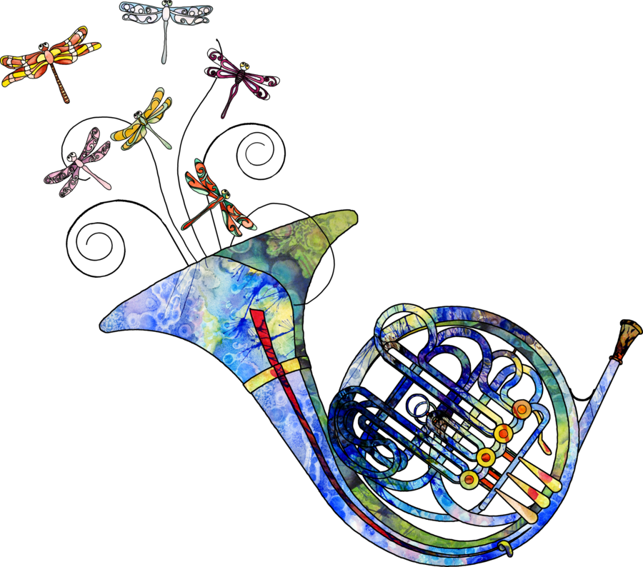 More Like Dragon In A Crib By Zodiarts - Colorful French Horn Png (900x794), Png Download