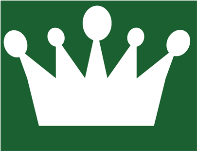 Queen Or King Crown Stencil - Crown Green King Png (800x312), Png Download