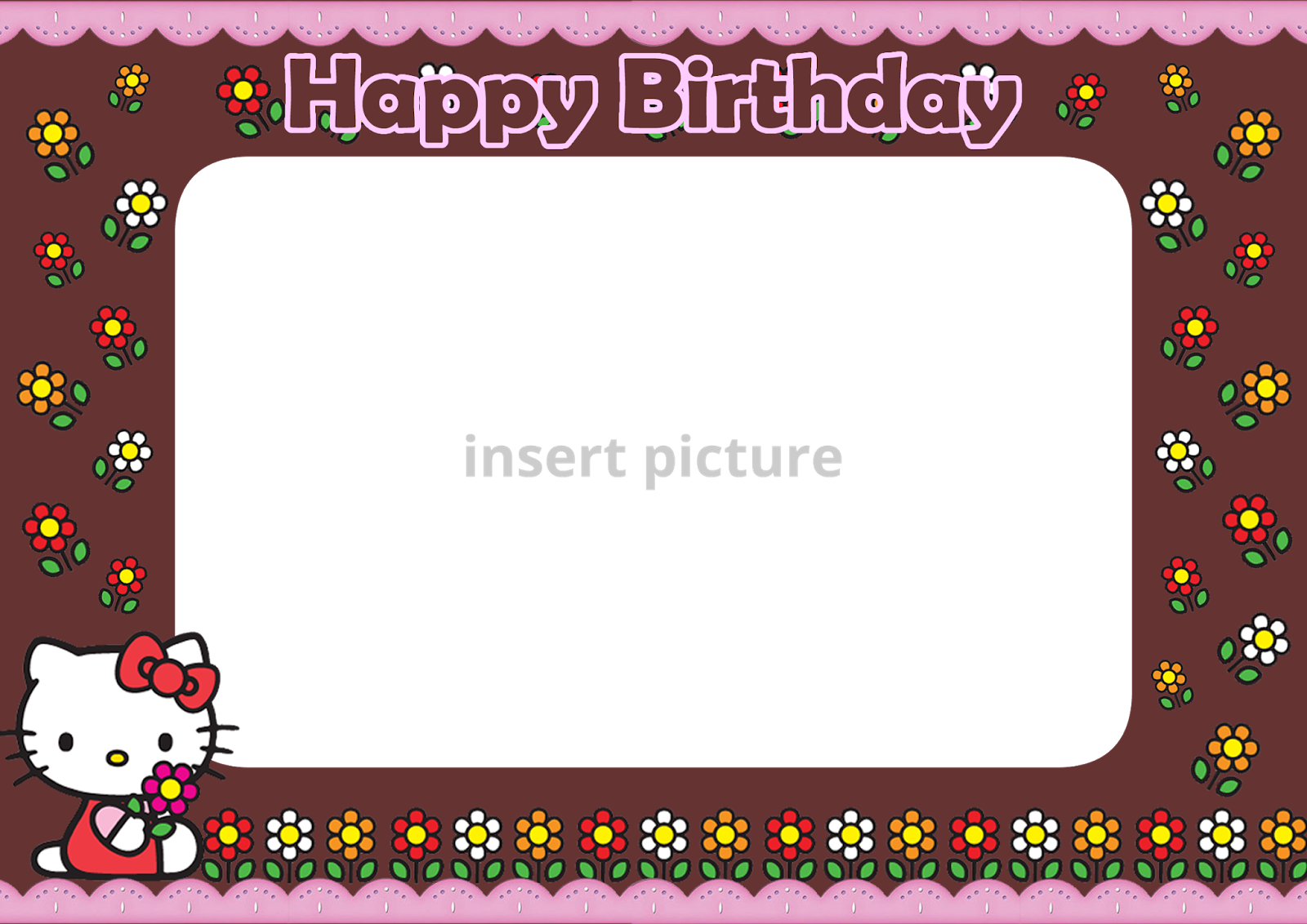 Download Free Printable Hello Kitty Png Frame - Hello Kitty (1600x1132), Png Download