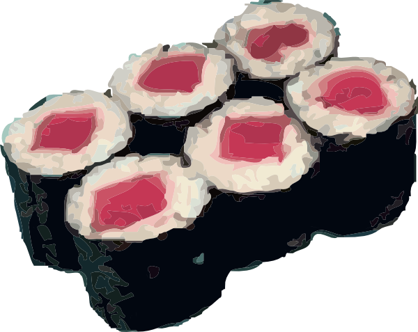 Free Vector Tekka Maki Sushi Clip Art - Tekka Maki Sushi (600x477), Png Download
