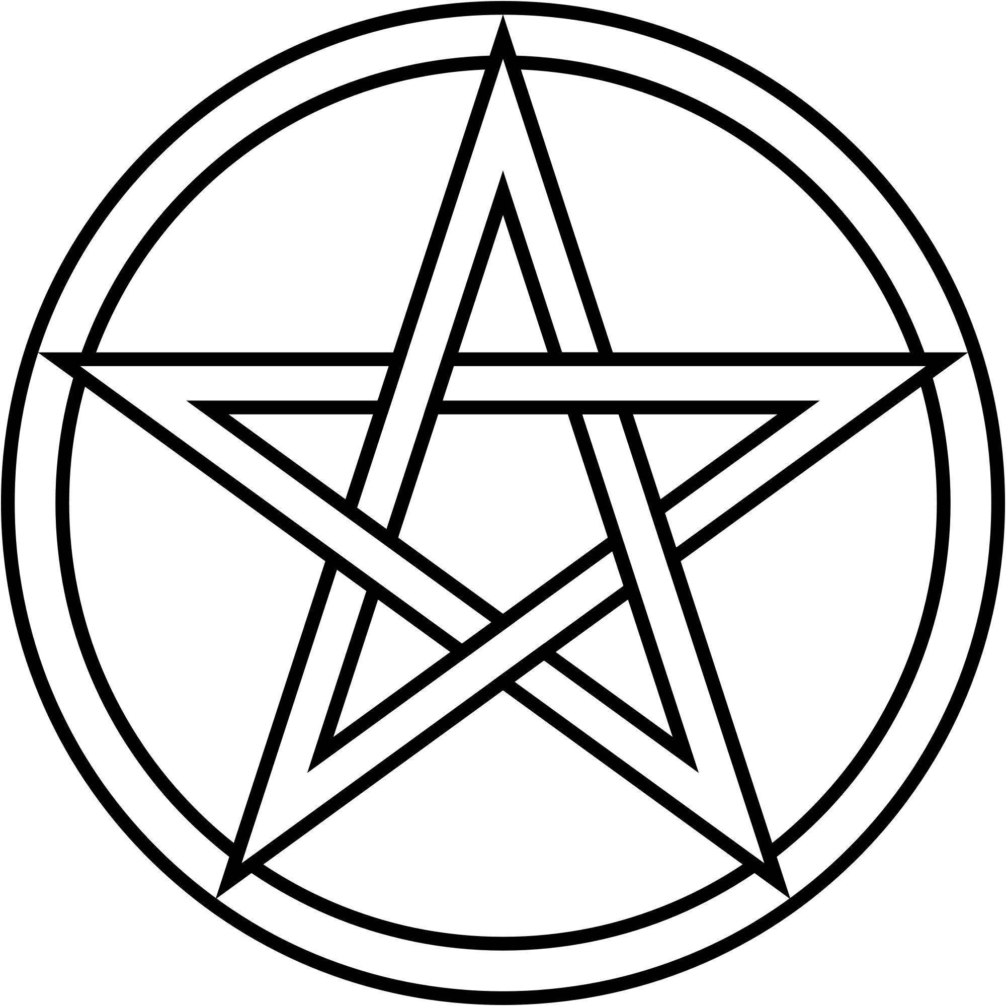 White Pentagram Png (2000x2000), Png Download