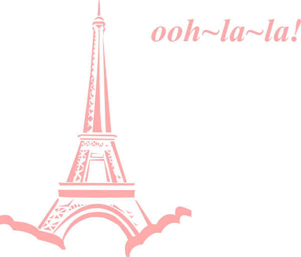 Pink Ooh La Clip Art At Clker - Eiffel Tower Clip Art (600x511), Png Download