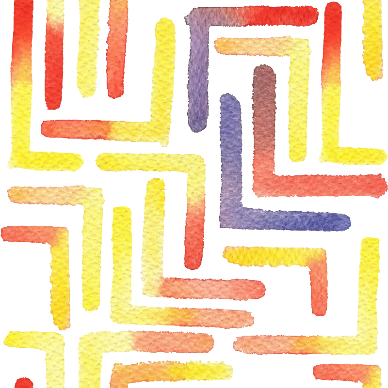 Hand Drawn Whimsical Watercolor Pastel Geometric Patterns - Poster (800x801), Png Download