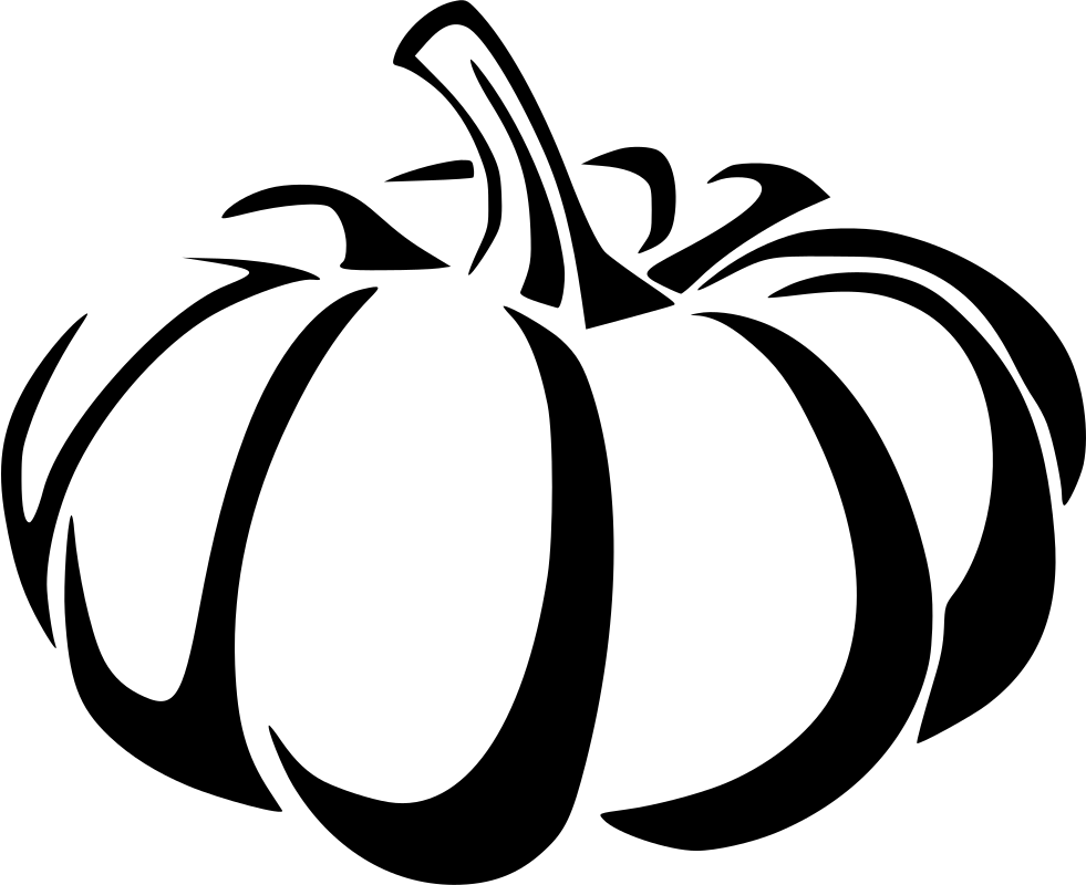 Holiday Vegetable Autumn October Pumpkin White Svg - Black And White Pumpkin Png (981x800), Png Download