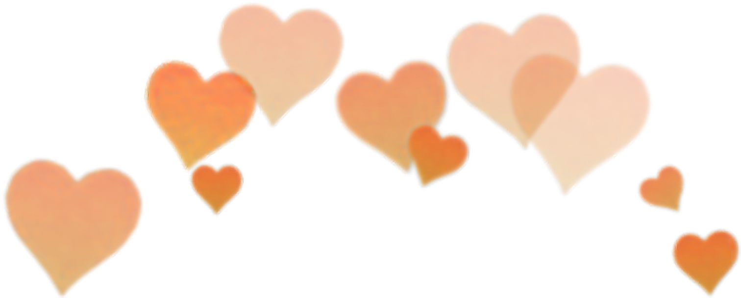 Orange Heart Filter Snapchat Snapchat Crown Clip Art - Orange Heart Crown Png (1512x608), Png Download