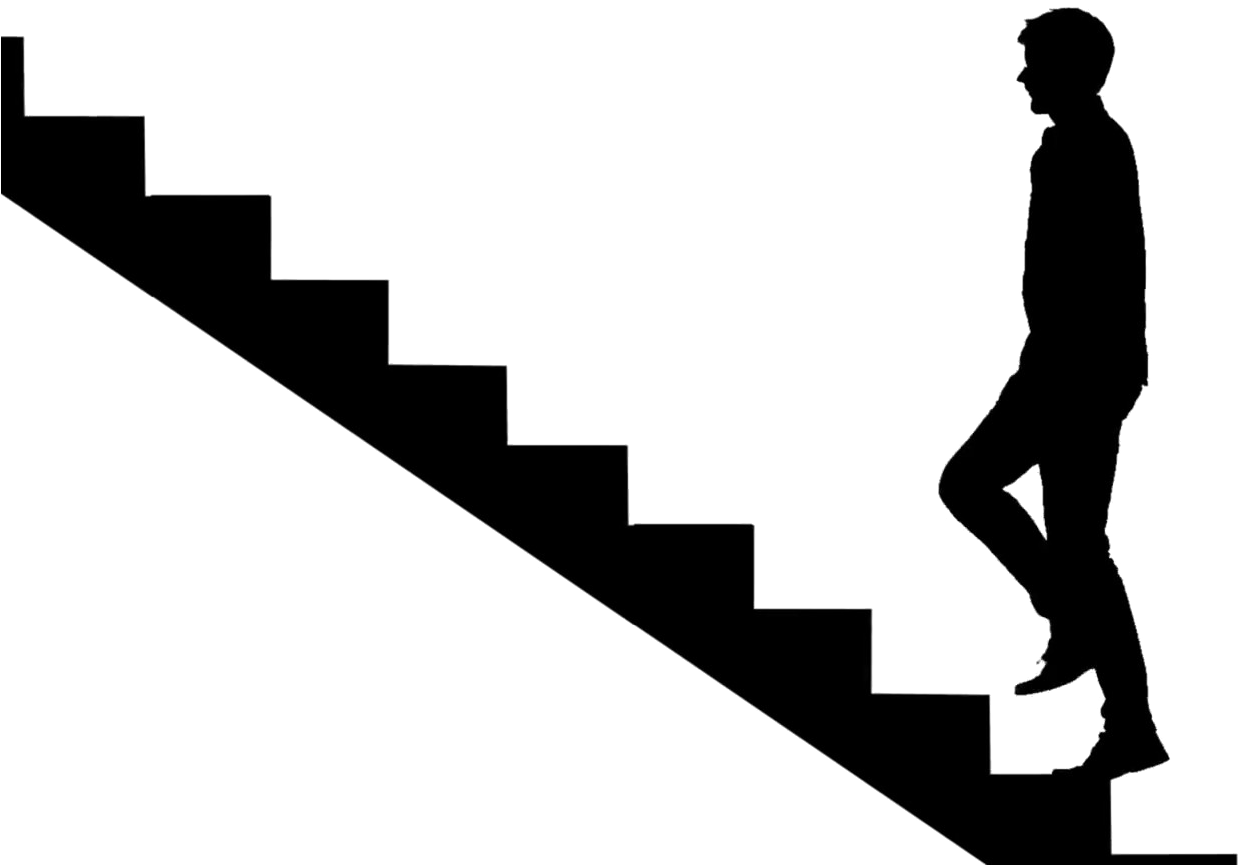 Ladder Of Success Png Hd - Person Walking Up Stairs Silhouette (1920x1080), Png Download