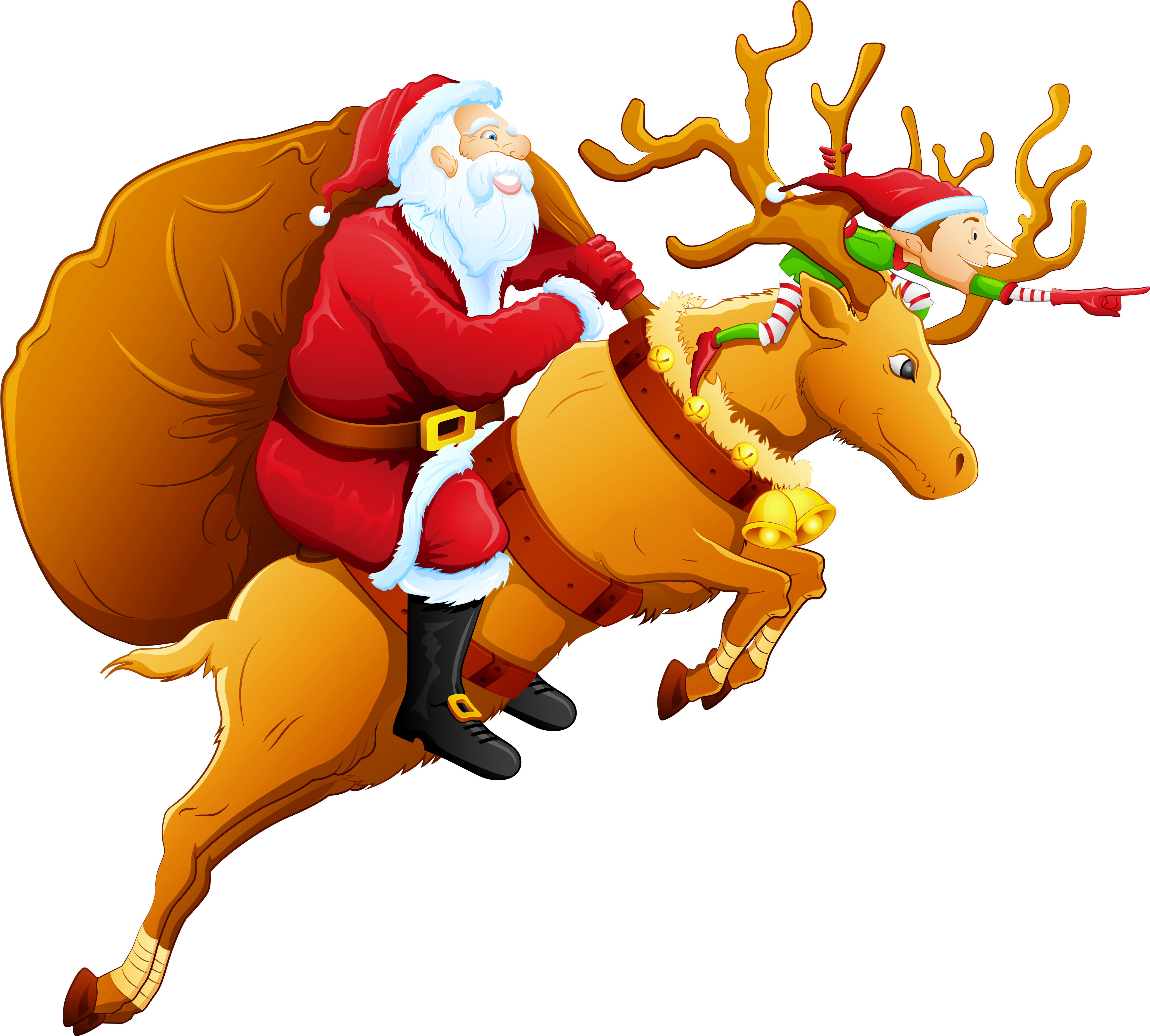 And Reindeer Png Gallery Yopriceville High View - Christmas Reindeer Png (4748x4408), Png Download