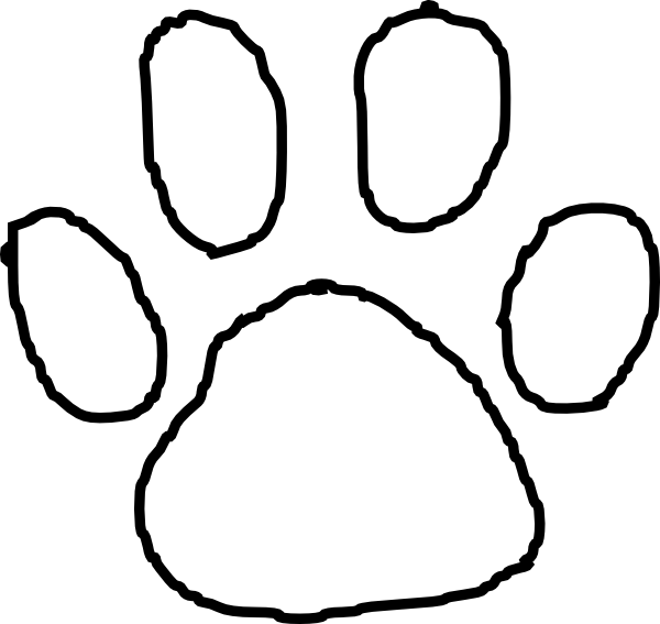 Tiger Paw Print Outline Clip Art At Clipart Library - White Tiger Paw Print (600x567), Png Download