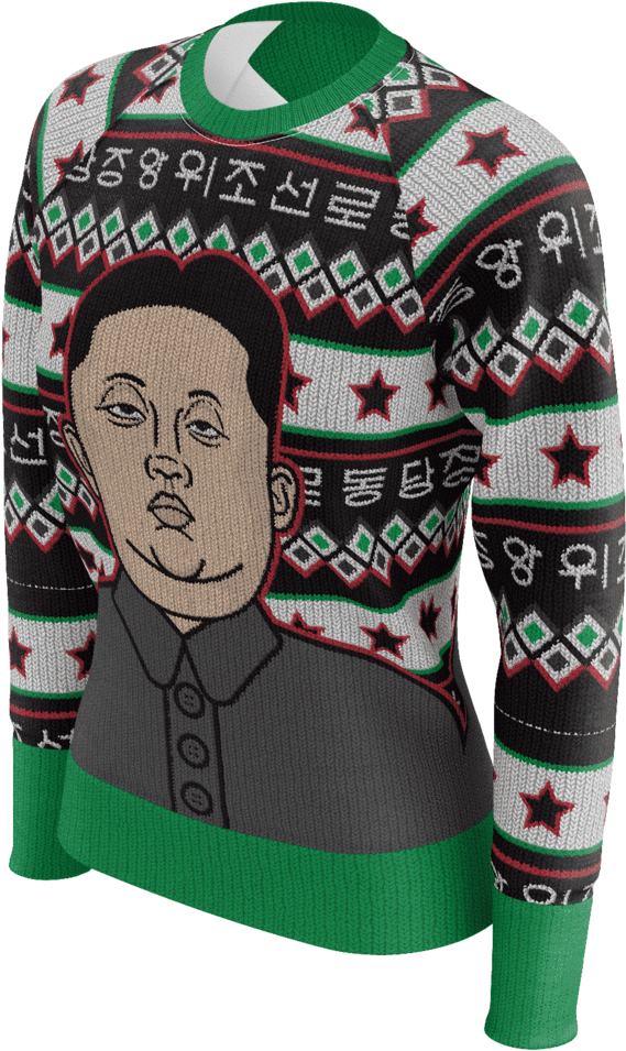 Kim Jong Un Xmas Cotton Women's Sweatshirt - Cardigan (1024x1024), Png Download