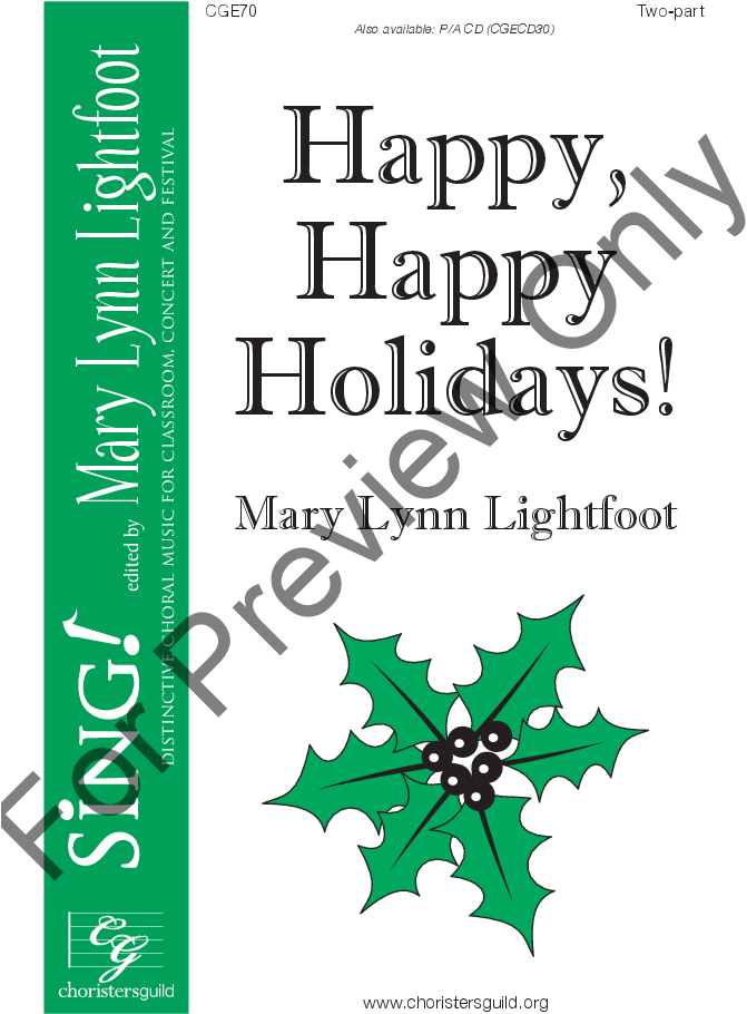 Thumbnail Happy, Happy Holidays - Qty 8: Happy, Happy Holidays! (2-part Choir) By Mary (672x984), Png Download