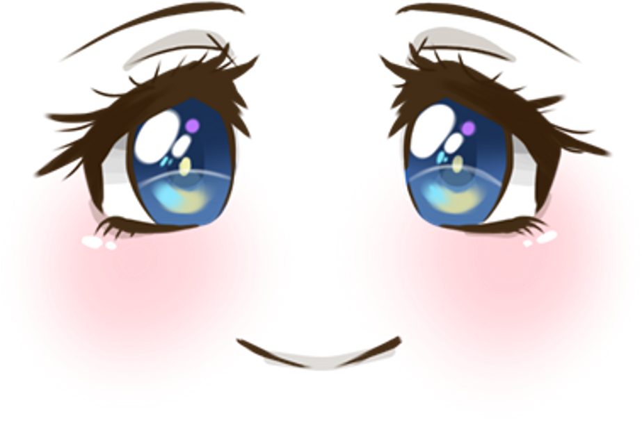 Download Cute Face Smile Blush Blueeyes Anime Animegirl Manga - Anime Eyes  Transparent PNG Image with No Background 