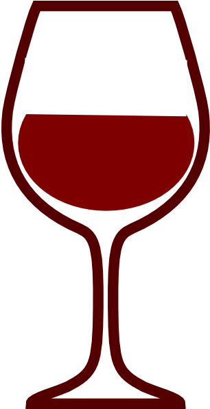 Glass Silouhette Clip Art At Clker Vector - Red Wine Glass Clip Art (318x594), Png Download