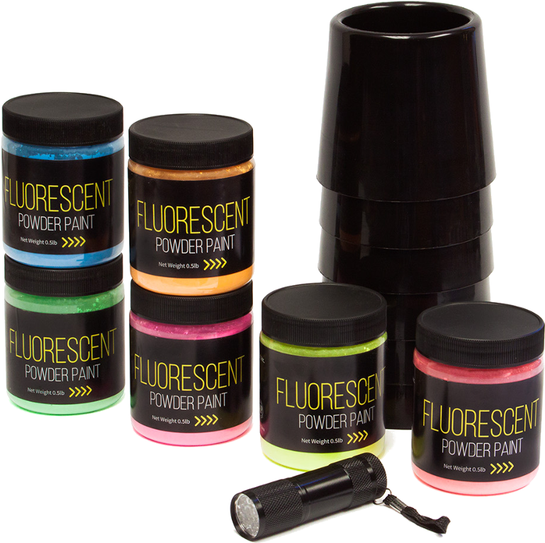 Jack Richeson Fluorescent Powder Paint Glow Kit - Eye Liner (1000x917), Png Download