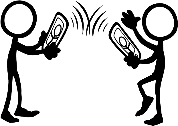 Talking Out Cliparts - Two People Talking On The Phone Clipart (743x478), Png Download