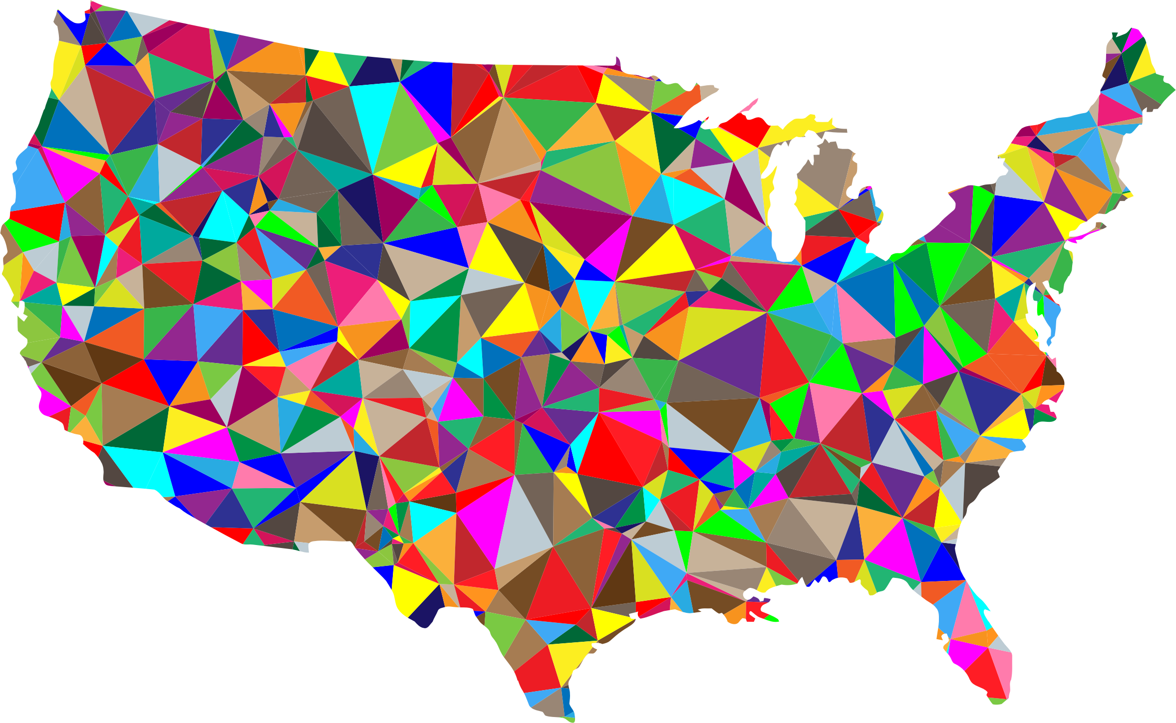 This Free Icons Png Design Of Flat Color Low Poly America (2356x1450), Png Download