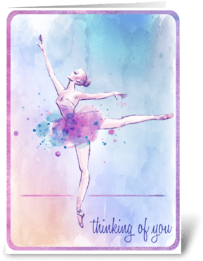 Thinking Of You Greeting Card - Ballet (350x396), Png Download