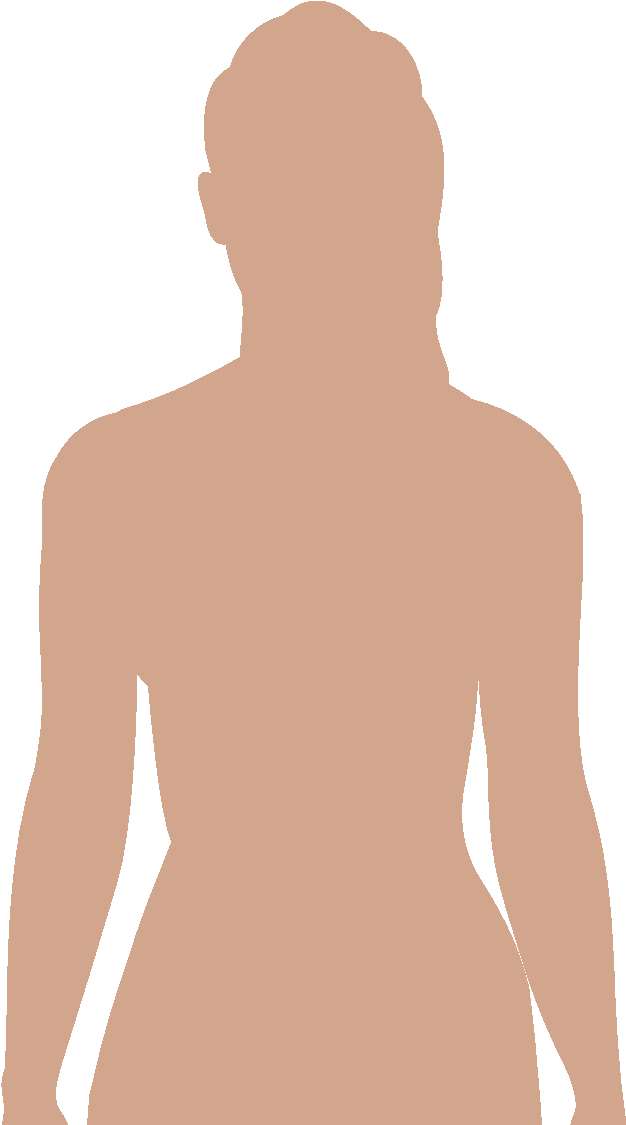 File - Female Shadow - Upper - Female Human Body Png (642x1124), Png Download