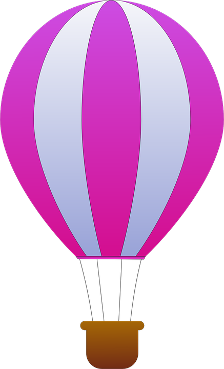 Free Vector Maidis Vertical Striped Hot Air Balloons - Hot Air Balloon Purple (366x603), Png Download