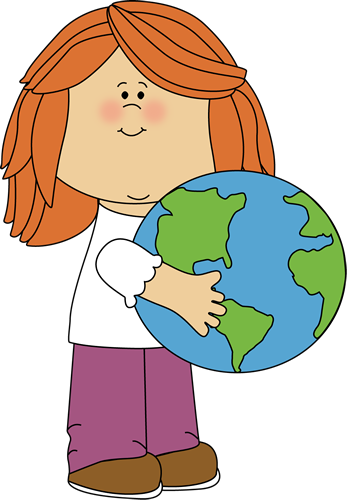 Sunbeam Clipart For Kid Png - Kid With Globe Clip Art (347x500), Png Download