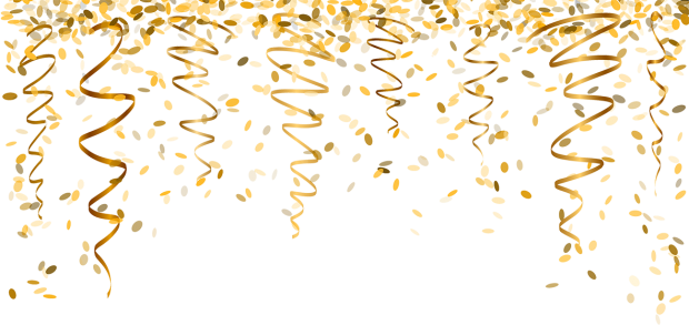 Clip Art Freeuse Library Nye Newyearseve Ftestickers - Gold Streamer Clipart (557x263), Png Download